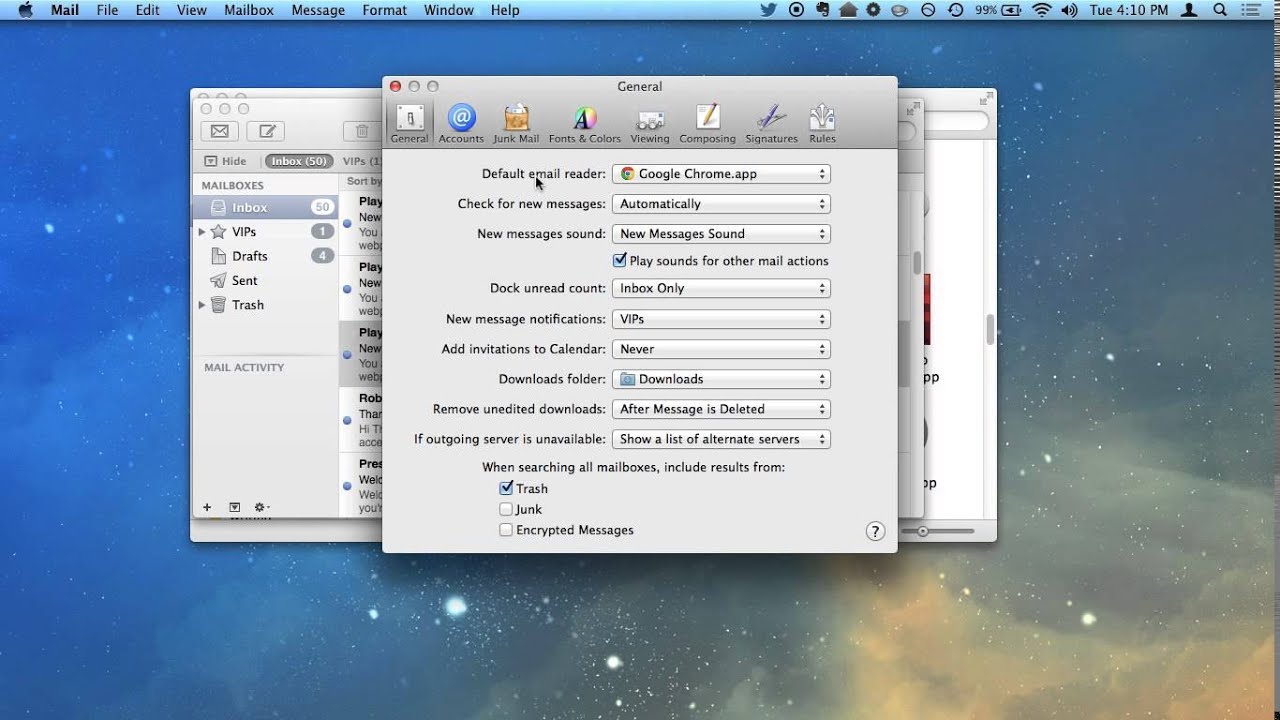set gmail as default app for osx