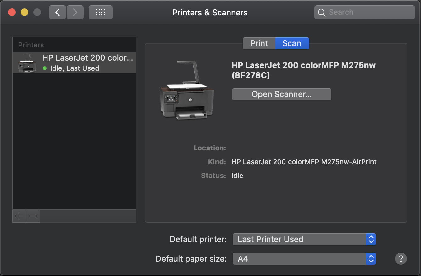 hp scan software update for sierra mac