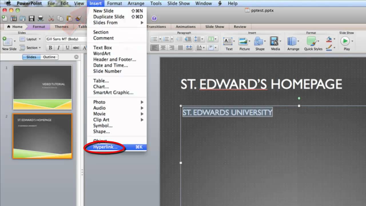 embed video link in powerpoint for mac